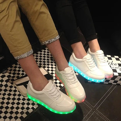 Luminous Light Up LED Sneakers/Glowing Tron Unisex Rechargeable Couple's Shoes - The GoatFind