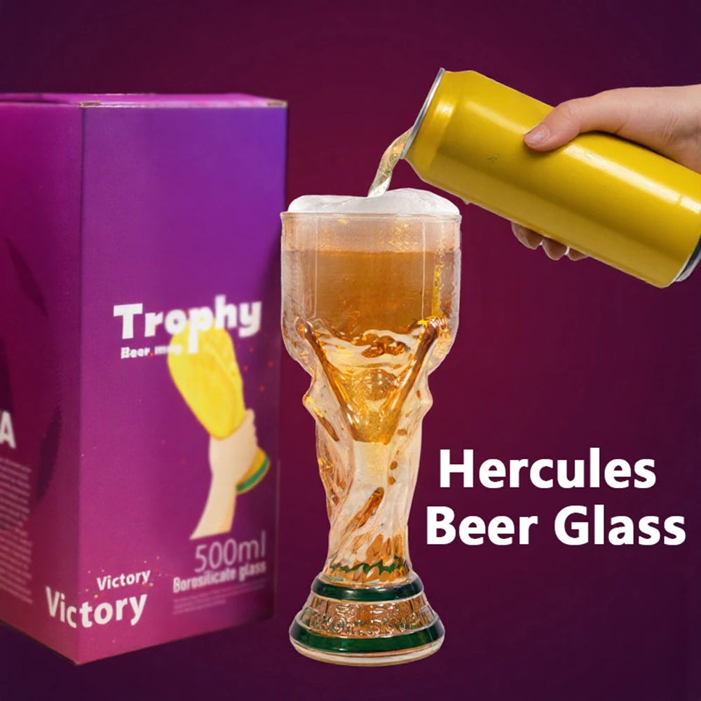 World Trophy Shaped Football/Soccer Beer Glass Cup Themed Mug