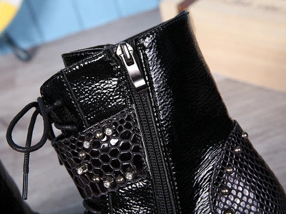 Punk Style Leather Cowboy Shoes/High Ankle Boots wt Metal Pointed Toe Buckle Men - The GoatFind