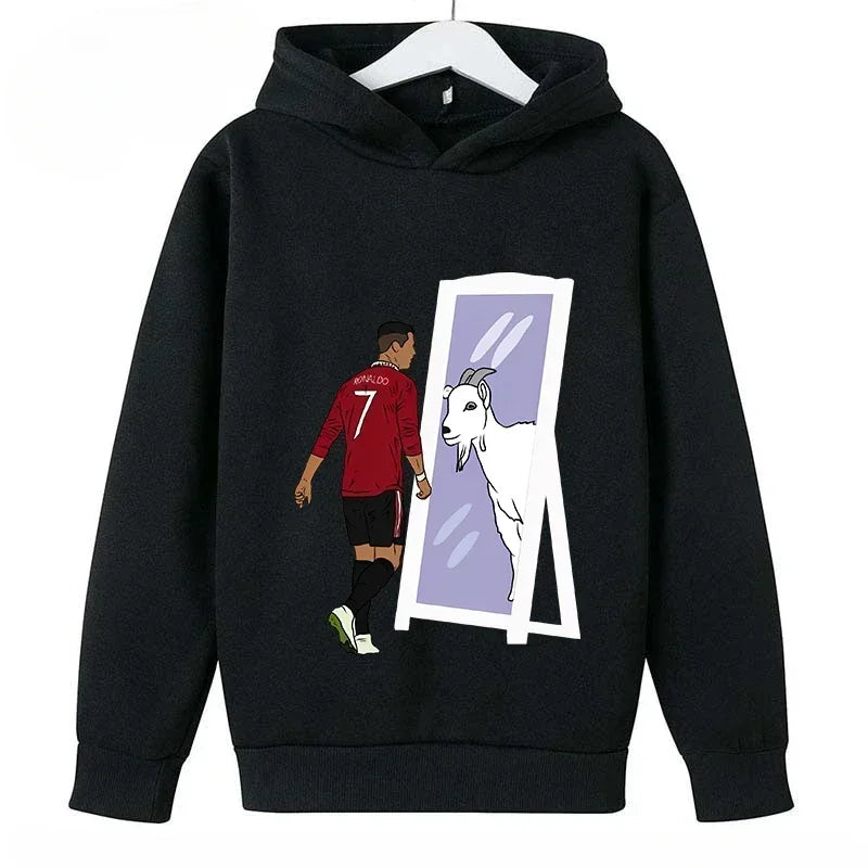 Kid's Ronaldo Hoodie Sweatshirts CR 7 Printed SIU Assorted Black Boys/Girls
