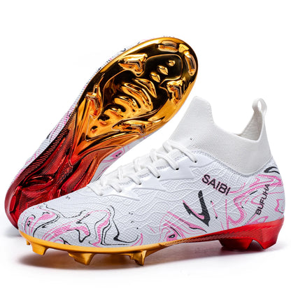 Premium Gold Metal Plated Bottom Soccer Cleats Ronaldo Messi Shoes Style - The GoatFind