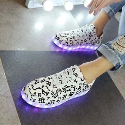 Luminous Light Up LED Sneakers/Glowing Tron Unisex Rechargeable Couple's Shoes - The GoatFind