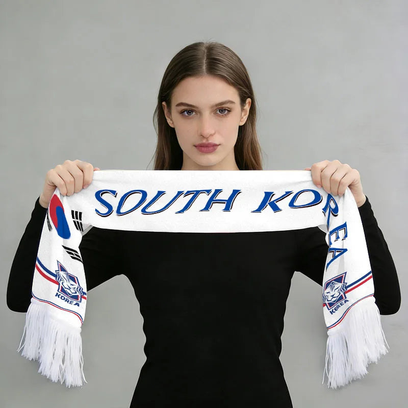 2026 Soccer World Printed Fan Scarf Flannel Tassel Football Cheering Cup