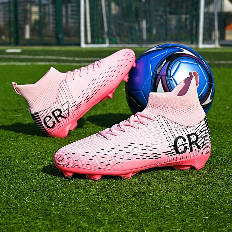 Ronaldo Style CR7 High top Best Soccer Cleats Shoes Youth/Kids Indoor/Outdoor