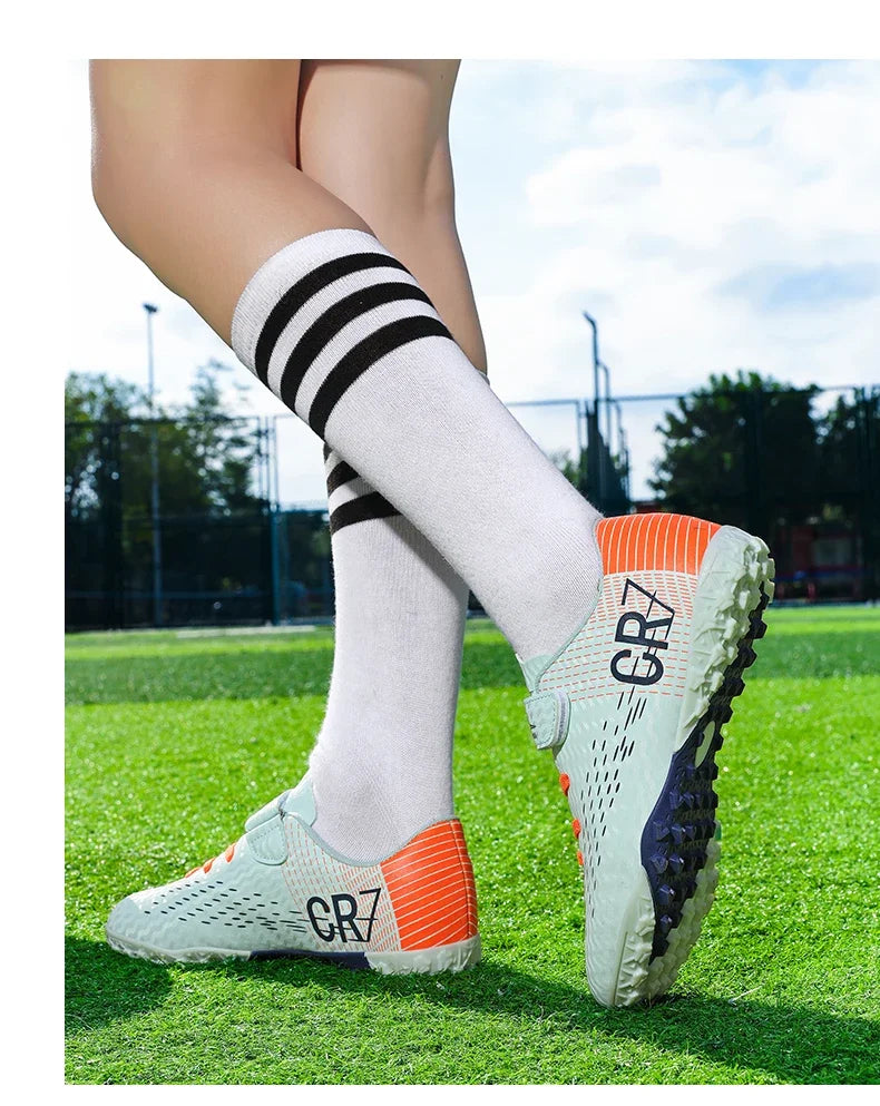 New CR7 Style Children Soccer Shoes | Cleats Ronaldo Style FG TURF Kids