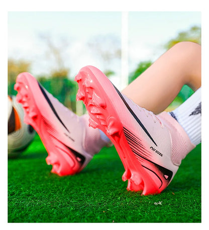 New Ronaldo Style CR Soccer Cleats/High Top TF/FG Shoes Adult/Youth - The GoatFind