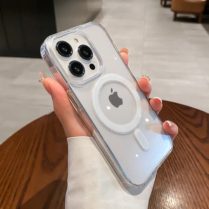 iPhone Cases/Magesafe Magnetic Transparent Wireless Charge Case For iPhone 11/12/13/14/15/16 Pro Max Plus Mini X 7 8 - The GoatFind