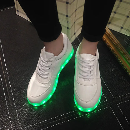 Luminous Light Up LED Sneakers/Glowing Tron Unisex Rechargeable Couple's Shoes - The GoatFind