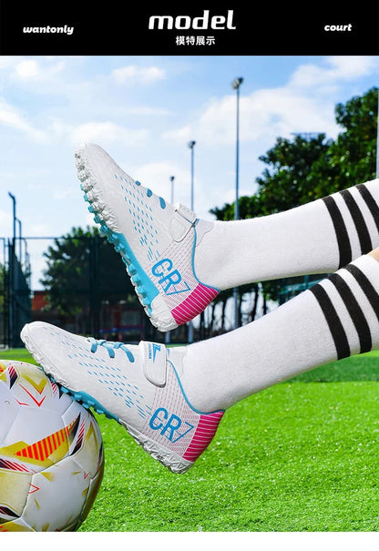 New CR7 Style Children Soccer Shoes | Cleats Ronaldo Style FG TURF Kids
