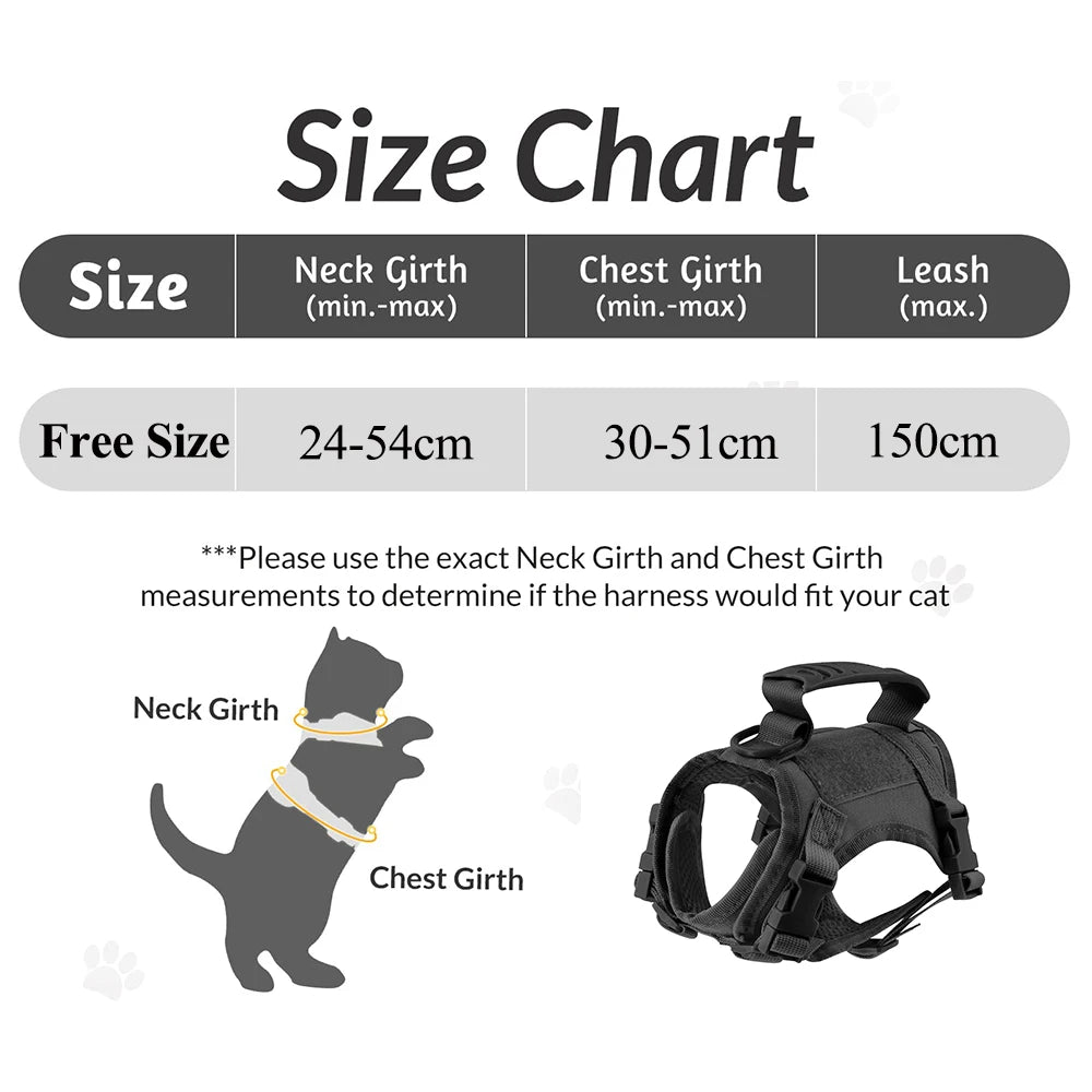 Dog Harness & Leash Set For Small Dog/Cats K9 Vest/Service Working Training - The GoatFind