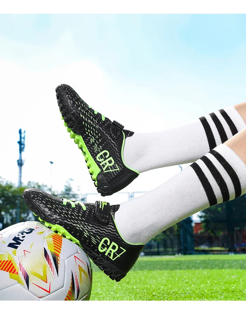 New CR7 Style Children Soccer Shoes | Cleats Ronaldo Style FG TURF Kids