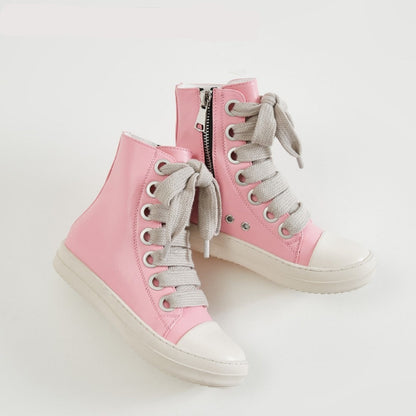 Vintage Owens Thick Shoelace High Top Leather Chunky Sneaker Shoes - The GoatFind