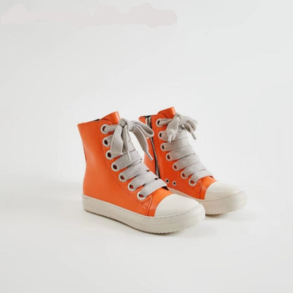 Vintage Owens Thick Shoelace High Top Leather Chunky Sneaker Shoes - The GoatFind