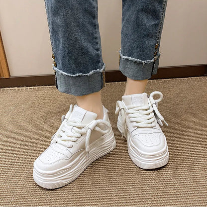 Flying Star Women's Pink Sneakers Shoes/Thick Sole Designer Platform - The GoatFind