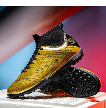 Premium Lionel Messi Style Gold Soccer Shoes TF/FG football Cleats Youth - The GoatFind
