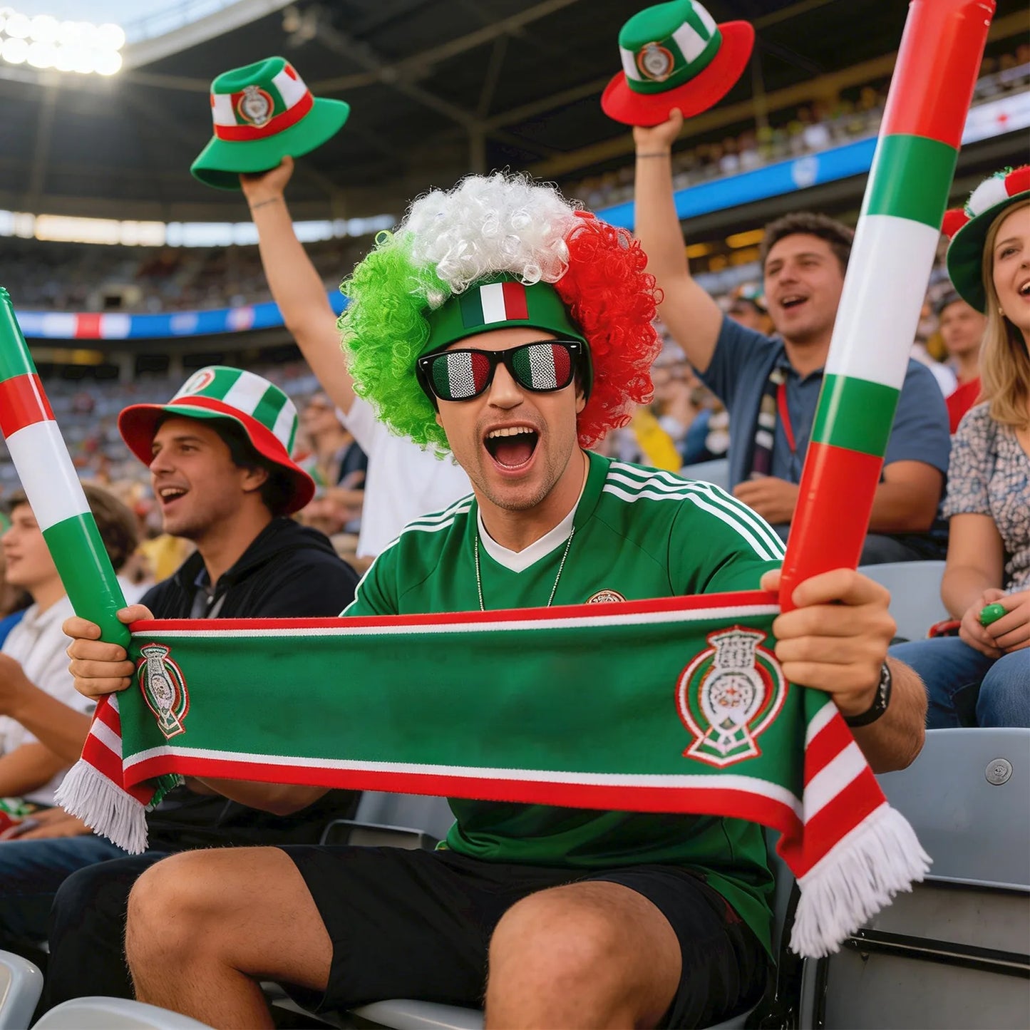 World Soccer/Football Fans Wig Cap Headdress for Kids Adults Cup 2026