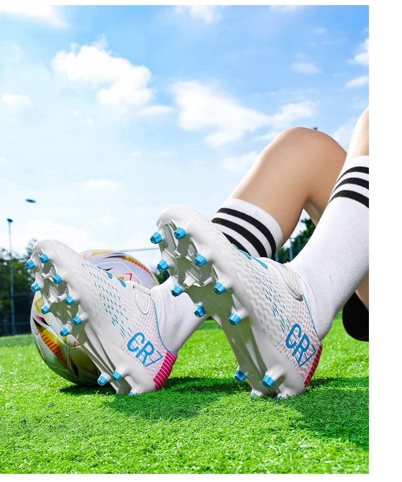New CR7 Style Children Soccer Shoes | Cleats Ronaldo Style FG TURF Kids