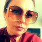 Bee Womens Square Sunglasses/Oversize Rimless Sunglasses Women - The GoatFind