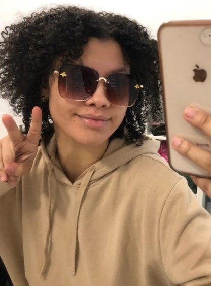 Bee Womens Square Sunglasses/Oversize Rimless Sunglasses Women - The GoatFind