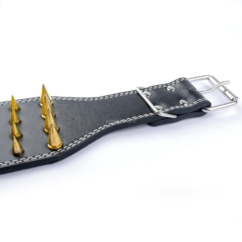 3 inch Leather Spike Studded Dog Collar The GoatFind 