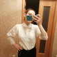 Womens Lace & Ruffles Vintage White Blouse Shirt Top - The GoatFind