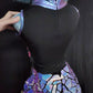 Purple Blue Designer Mirror Sleeveless Short Dress - The GoatFind