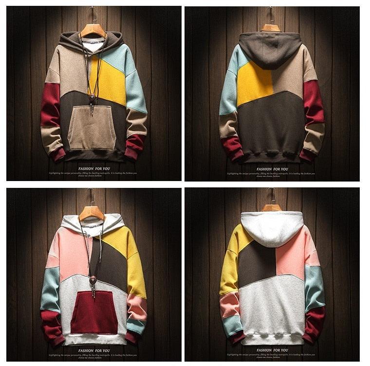 Harajuku Japanese Style Patch Stitching Thick Winter Hoodie - The GoatFind