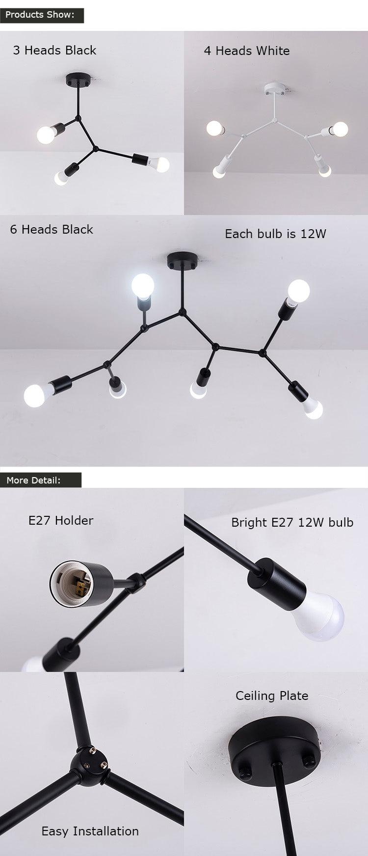 Abstract Molecular Linear Ceiling LED Light Fixture - The GoatFind