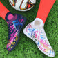 High Ankle Mismatched Dual Color Indoor Turf Soccer Shoes Cleats - The GoatFind