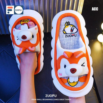 Cute Animal Faces Designer Slippers/Thick Sole Couples Unisex - The GoatFind