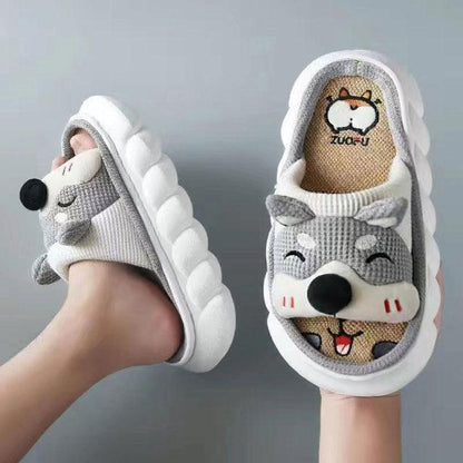 Cute Animal Faces Designer Slippers/Thick Sole Couples Unisex - The GoatFind