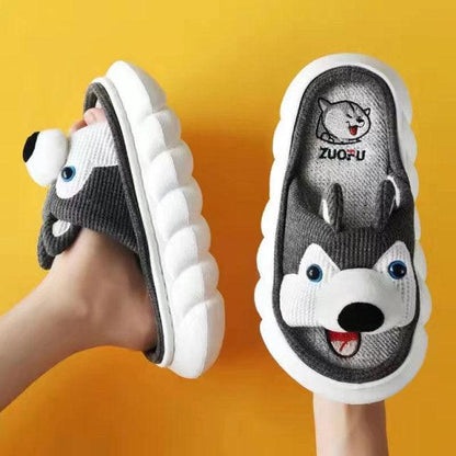 Cute Animal Faces Designer Slippers/Thick Sole Couples Unisex - The GoatFind