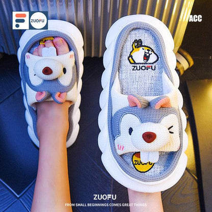Cute Animal Faces Designer Slippers/Thick Sole Couples Unisex - The GoatFind