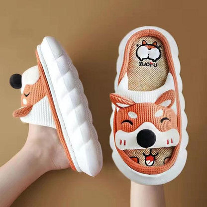 Cute Animal Faces Designer Slippers/Thick Sole Couples Unisex - The GoatFind