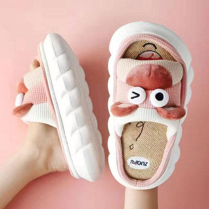 Cute Animal Faces Designer Slippers/Thick Sole Couples Unisex - The GoatFind