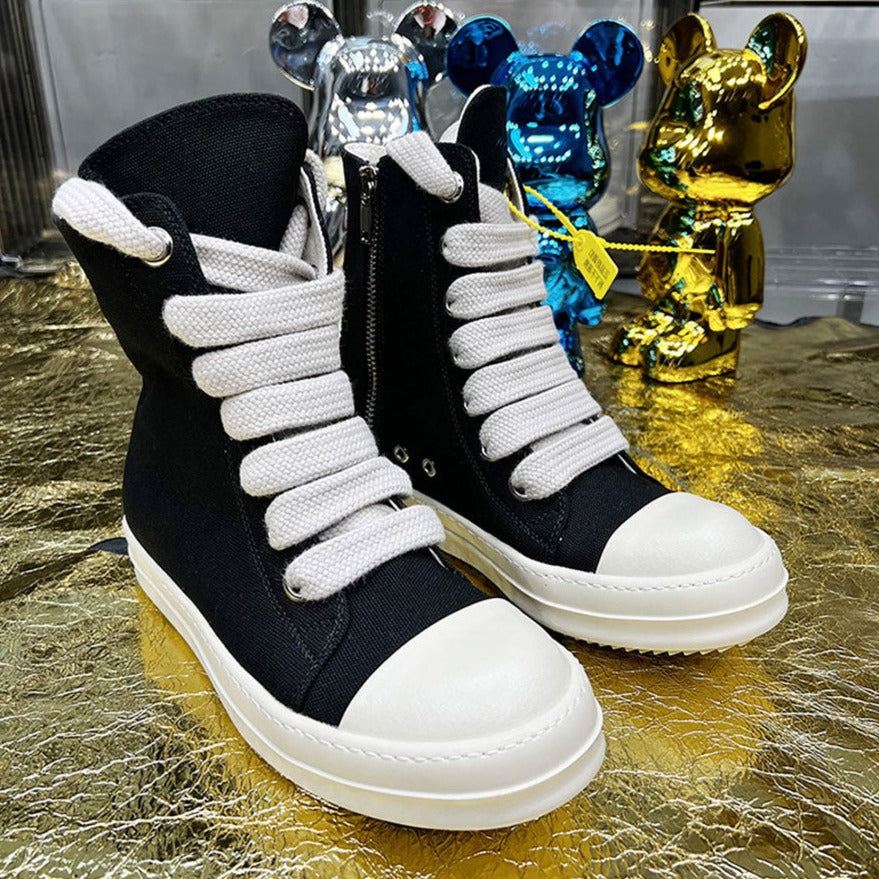 Designer Premium High Tops Canvas Shoes wt Jumbo Thick Laces Unisex - The GoatFind