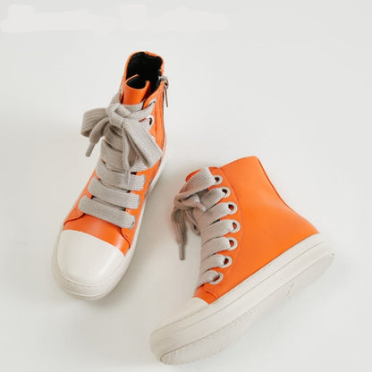 Vintage Owens Thick Shoelace High Top Leather Chunky Sneaker Shoes - The GoatFind