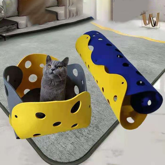 Deformable Kitten Tunnel Hiding Interactive Cat Toy & House - The GoatFind 1 PCS DIY White / 3mm Thick, 1 PCS DIY Beige / 3mm Thick, 1 PCS DIY Silver / 3mm Thick, 1 PCS DIY Dark / 3mm Thick, 1 PCS DIY Night / 3mm Thick, 1 PCS DIY Black / 3mm Thick, 1 PCS DIY White 2 / 3mm Thick, 1 PCS DIY Brown / 3mm Thick, 1 PCS DIY Khakhi / 3mm Thick, 1 PCS DIY Yellow / 3mm Thick