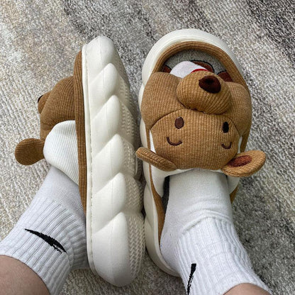 Cute Animal Faces Designer Slippers/Thick Sole Couples Unisex - The GoatFind