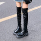 PU Leather Chunky Thigh High Boots Heels/Over The Knee Boots Women Shoes - The GoatFind black style 1 / 5, black style 1 / 6, black style 1 / 6.5, black style 1 / 7.5, black style 1 / 8.5, black style 1 / 9, black style 1 / 9.5, black style 2 / 5, black style 2 / 6, black style 2 / 6.5