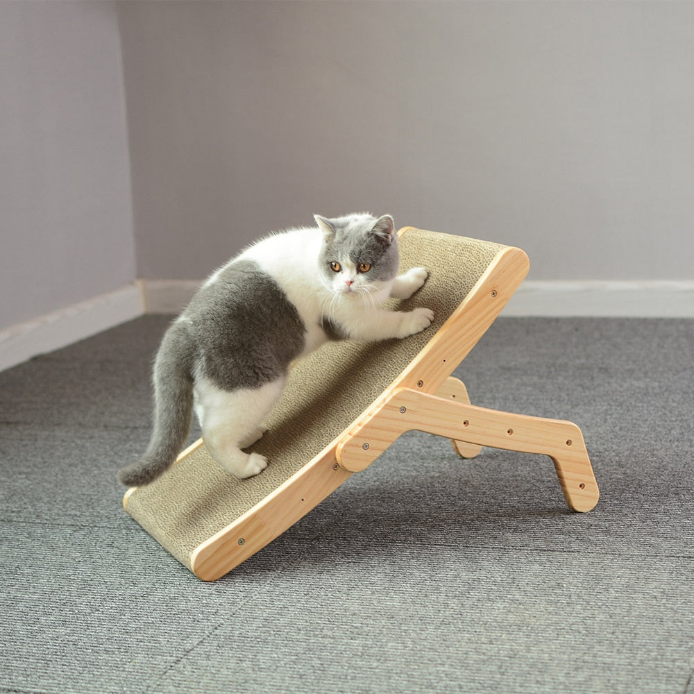 3 in 1 Wooden Cat Scratcher/Lounge Bed/Scratching Post - The GoatFind Smal Cat Scratch Bed, Large Cat Scratch Bed