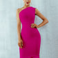 One Shoulder Bodycon Dress with Ruffles Bottom