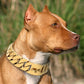 BIG DOGs Gold/Silver/Black/Rainbow Dog Fat Chain Collar 30mm The GoatFind 