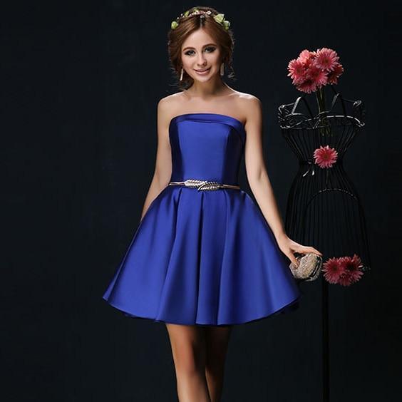 Candy Color Strapless Mini Cocktail Dress The GoatFind Blue 6 