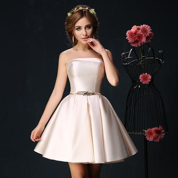 Candy Color Strapless Mini Cocktail Dress The GoatFind Champagne 6 