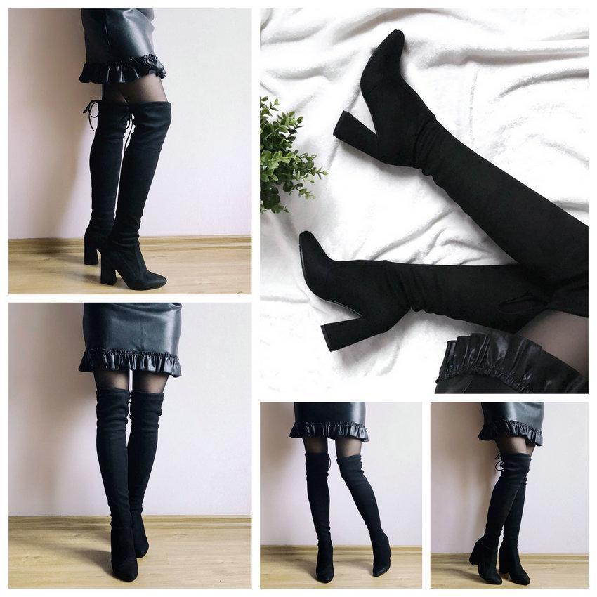 Chic Flock Leather Over The Knee Thigh High Boots The GoatFind 