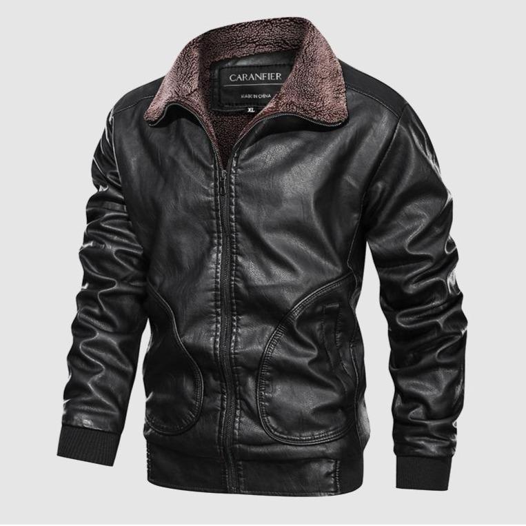 Classic Faux Leather Jacket/Biker Faux Leather Zipper Jacket - The GoatFind