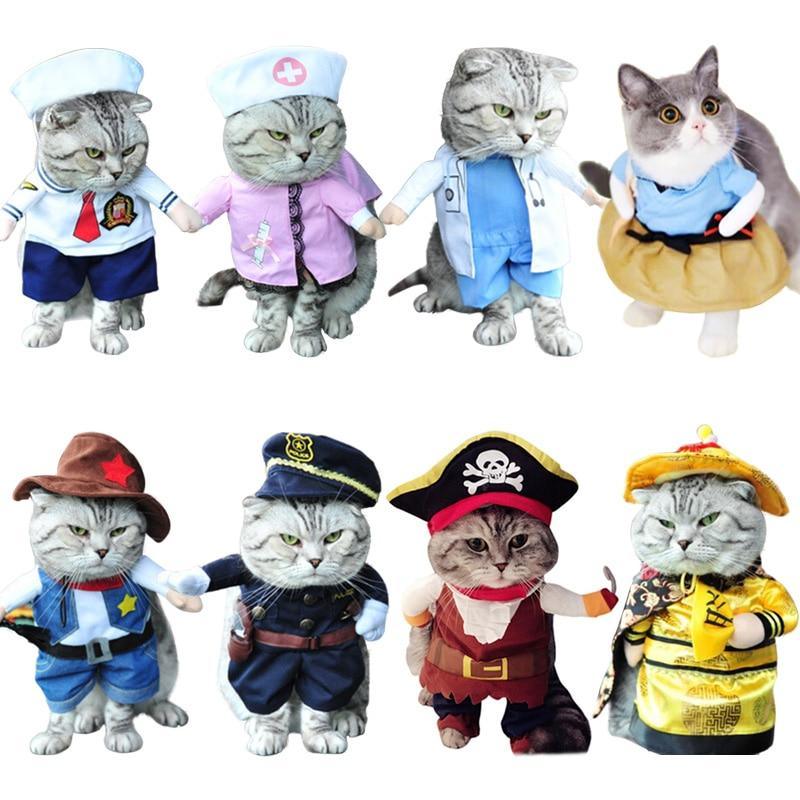 Costumes for Cats/Pirate Nurse Sailor Suit Cat Clothing Halloween Party The GoatFind 