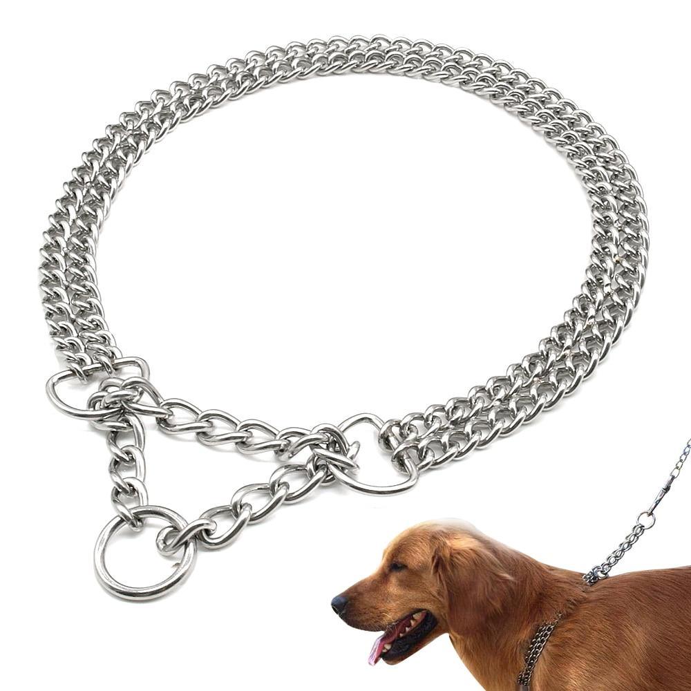 Dog Training Choke Chain Collar/Stainless Steel Slip Collar The GoatFind 