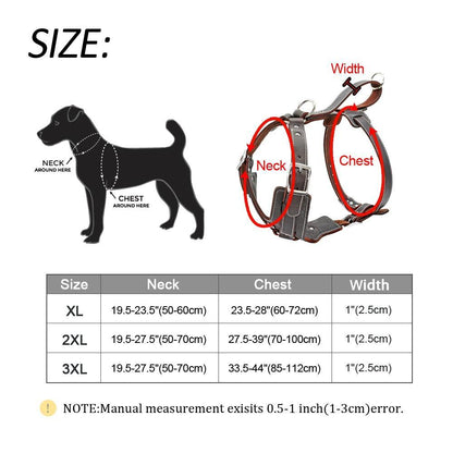 Genuine Leather Dog Harness/Durable Adjustable Big Large Dog Vest - The GoatFind